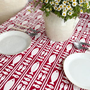 Fish Red Tablecloth