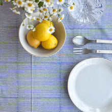 Load image into Gallery viewer, Blue/Natural Stripe Tablecloth