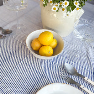 Blue/Natural Stripe Tablecloth