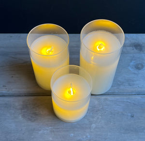Battery Glass Hurricane Candle