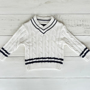 Cable Knit V-Neck Kid's Sweater