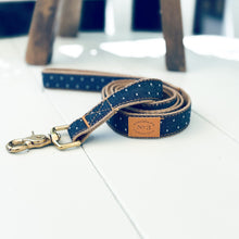 Load image into Gallery viewer, 1&quot; Denim Pin Dot Dog Lead