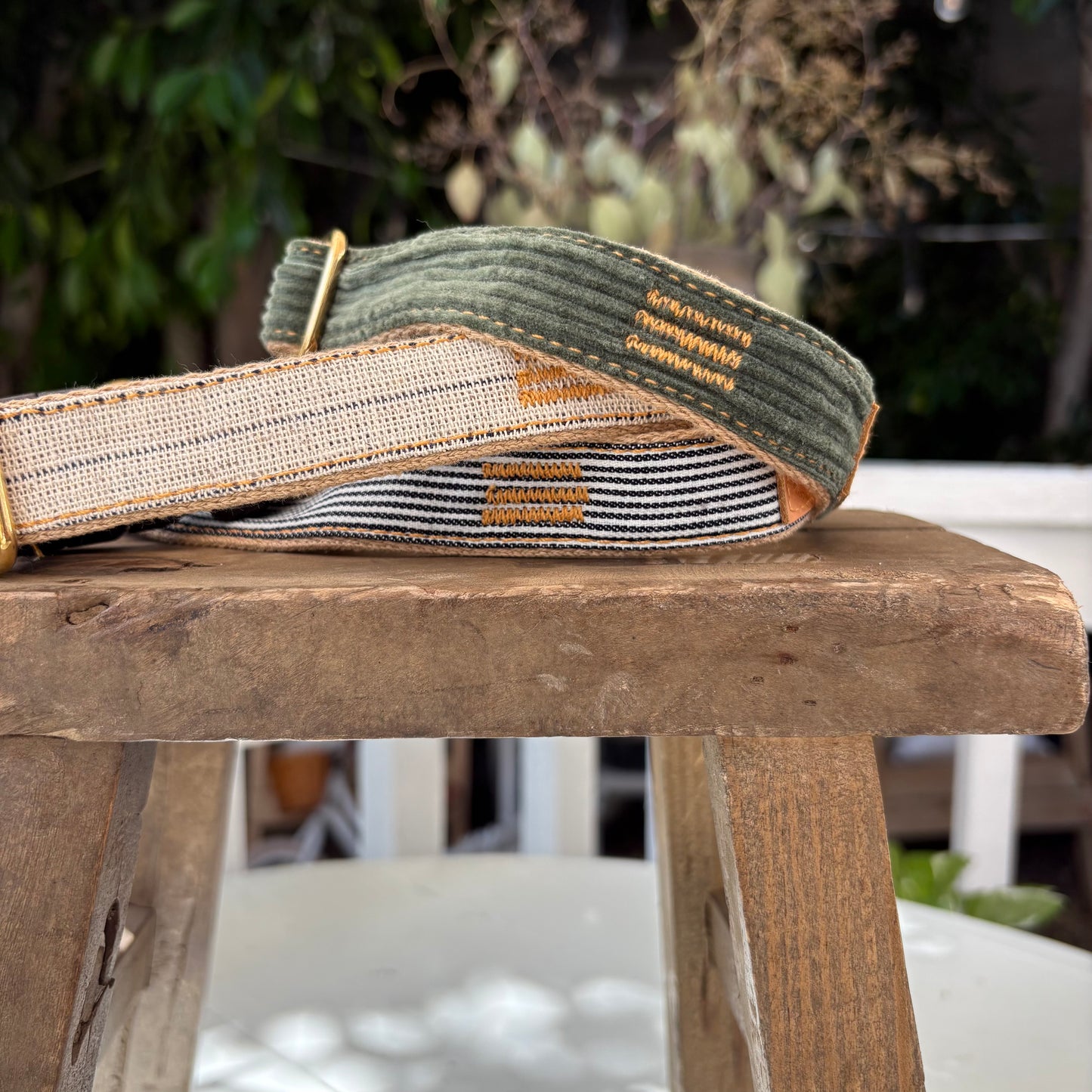 1" Duck Green Corduroy Dog Collar