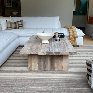 Rustic wood rectangular coffee table