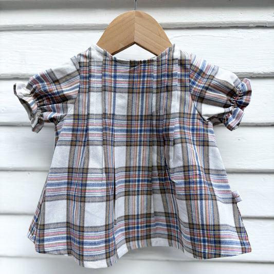 Vintage Plaid Linen Dress