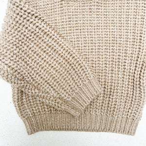 Chunky Braided Oversized Baby Sweater-Oregano