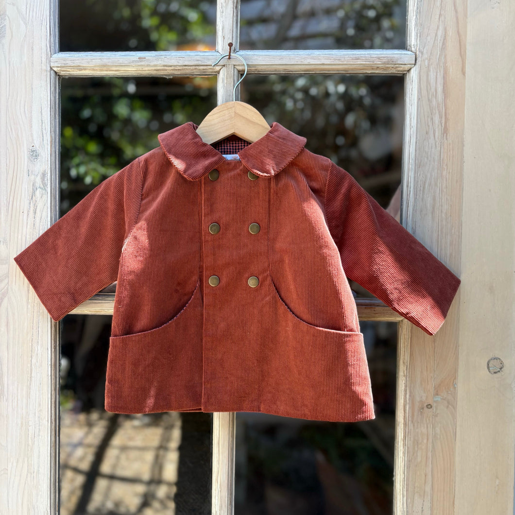 Unisex Corduroy Coat-Rust