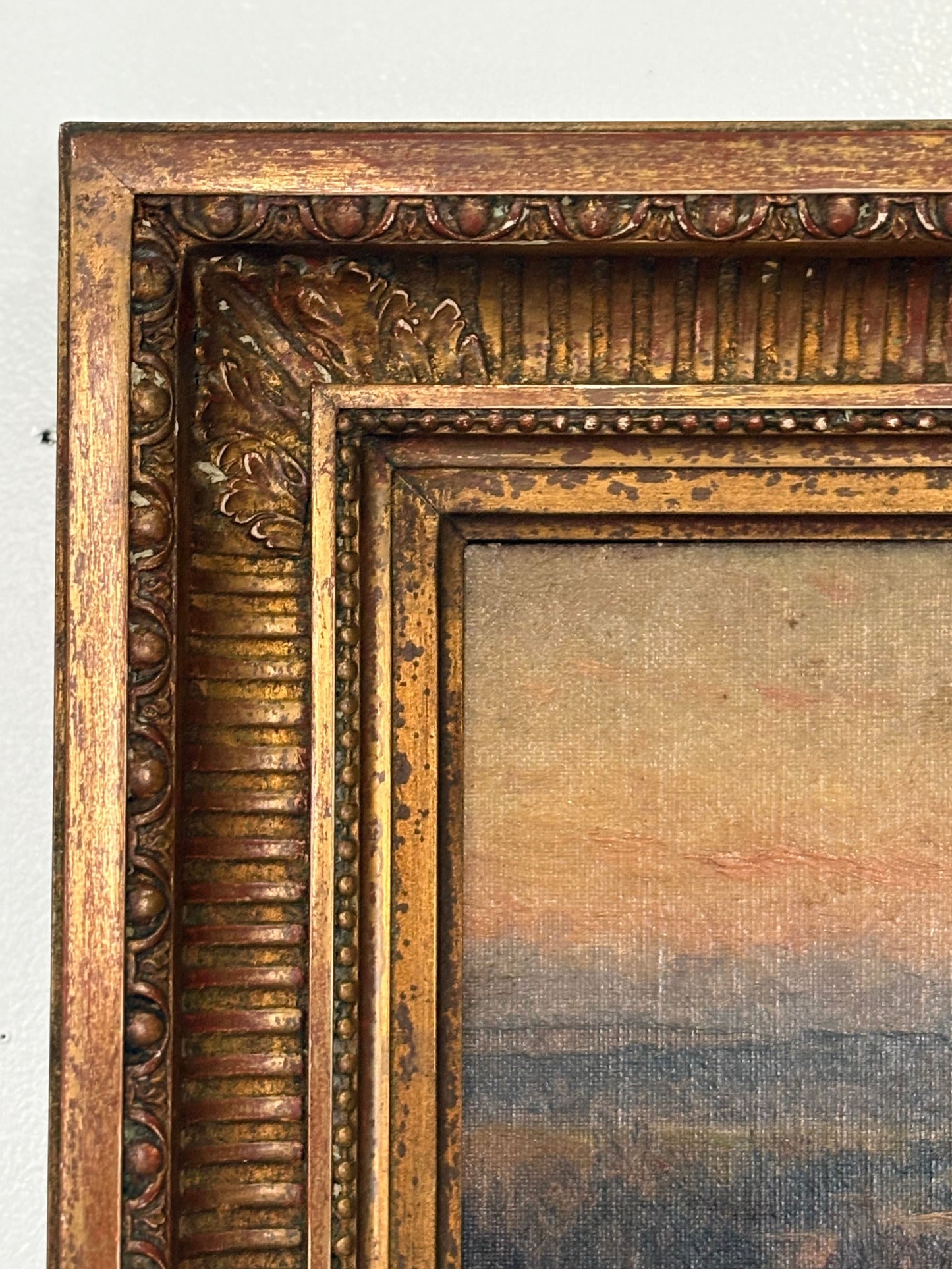 Sunset Landscape Vintage French Painting