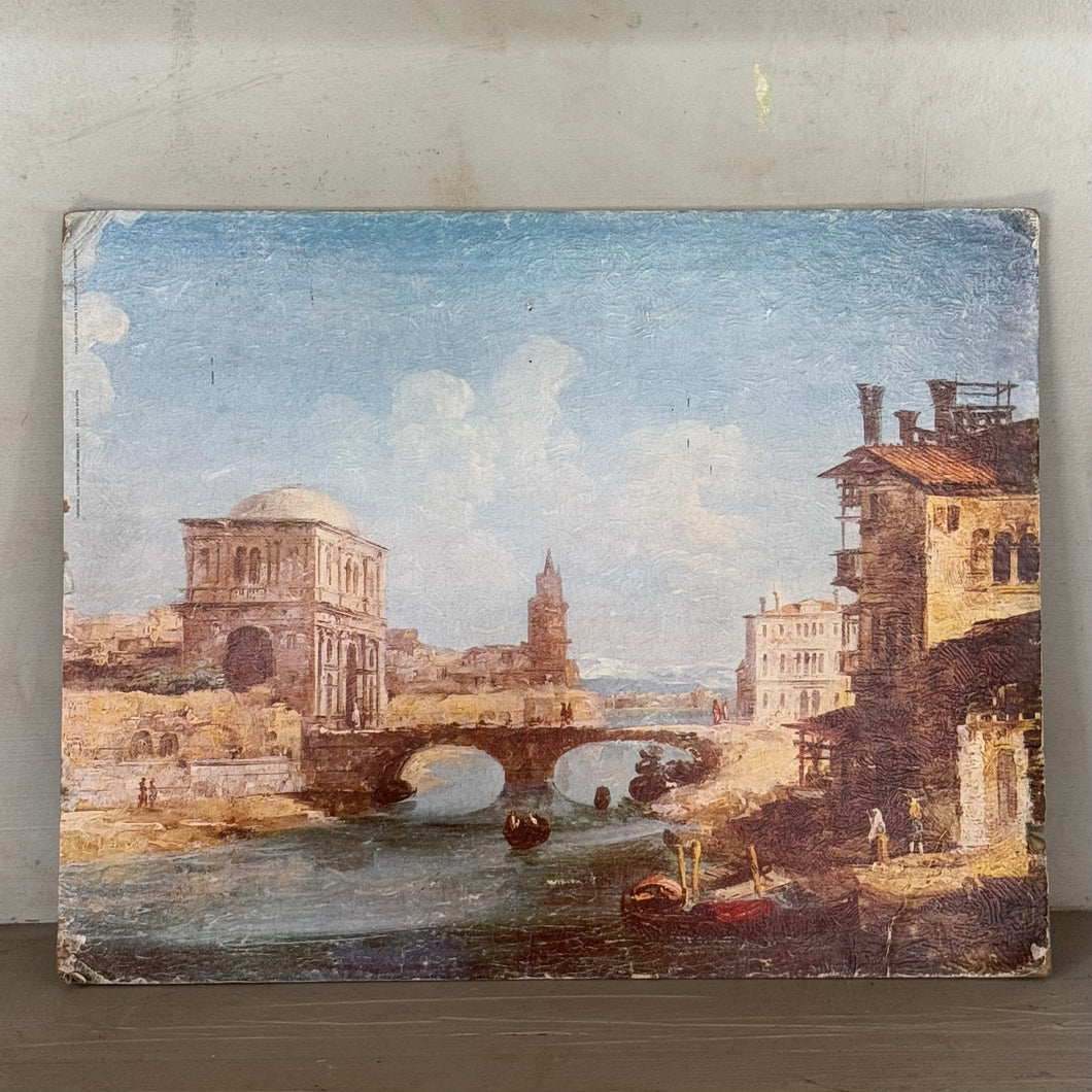Vintage Coastal Print on Board