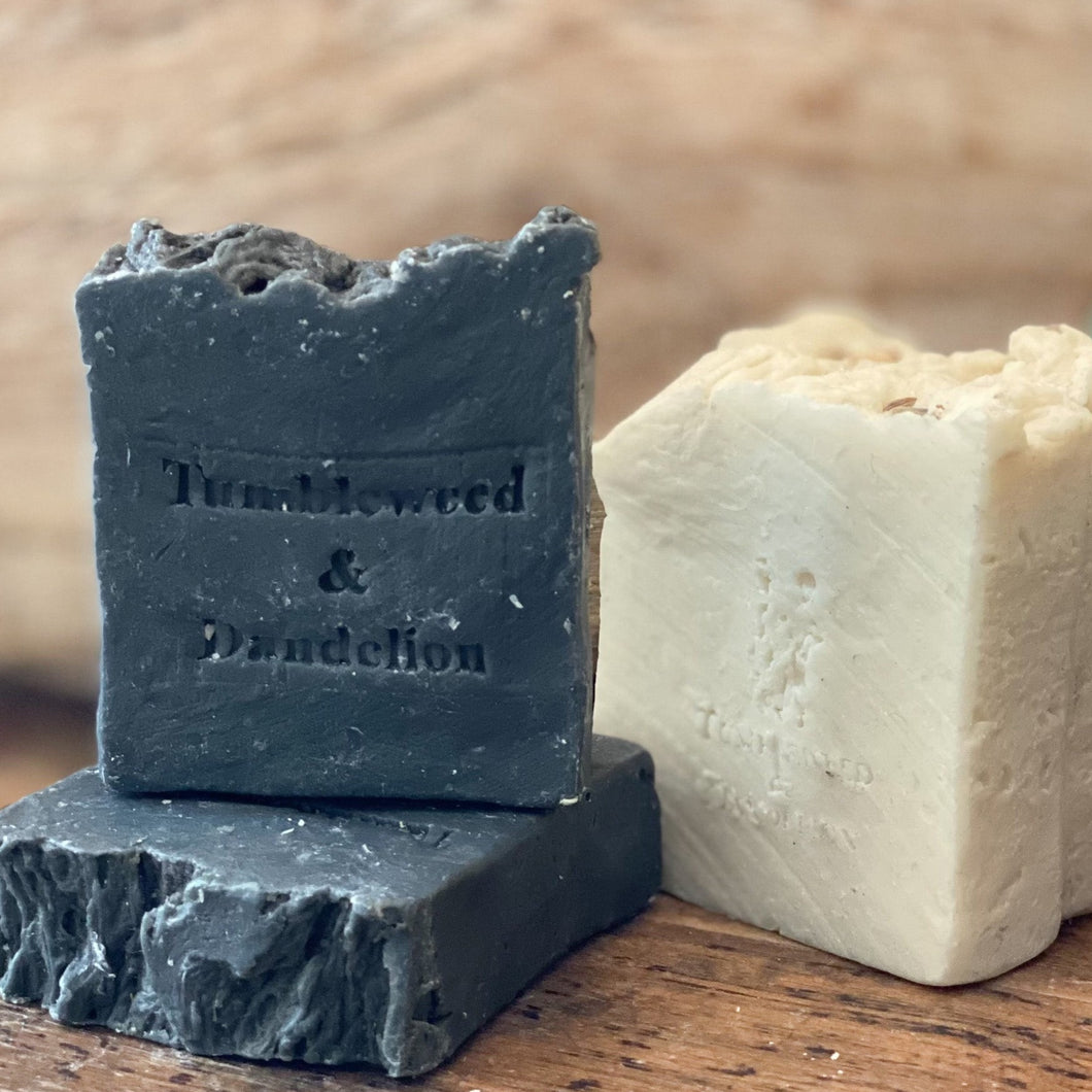 Activated Charcoal Peppermint and Vanilla Soap