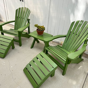 green painted ottoman for Adirondack chair