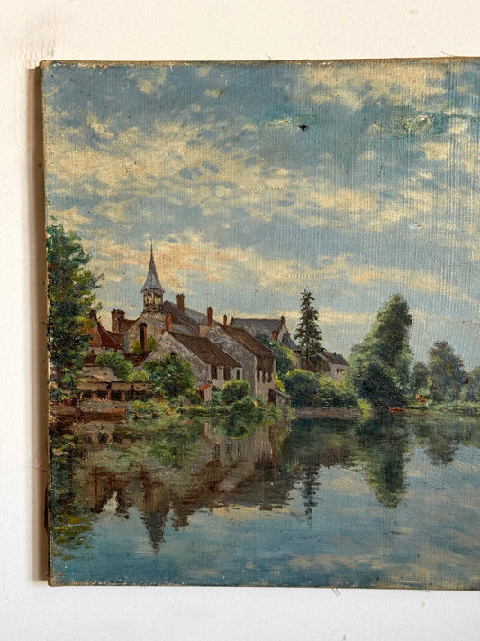 River Reflections Vintage Painting