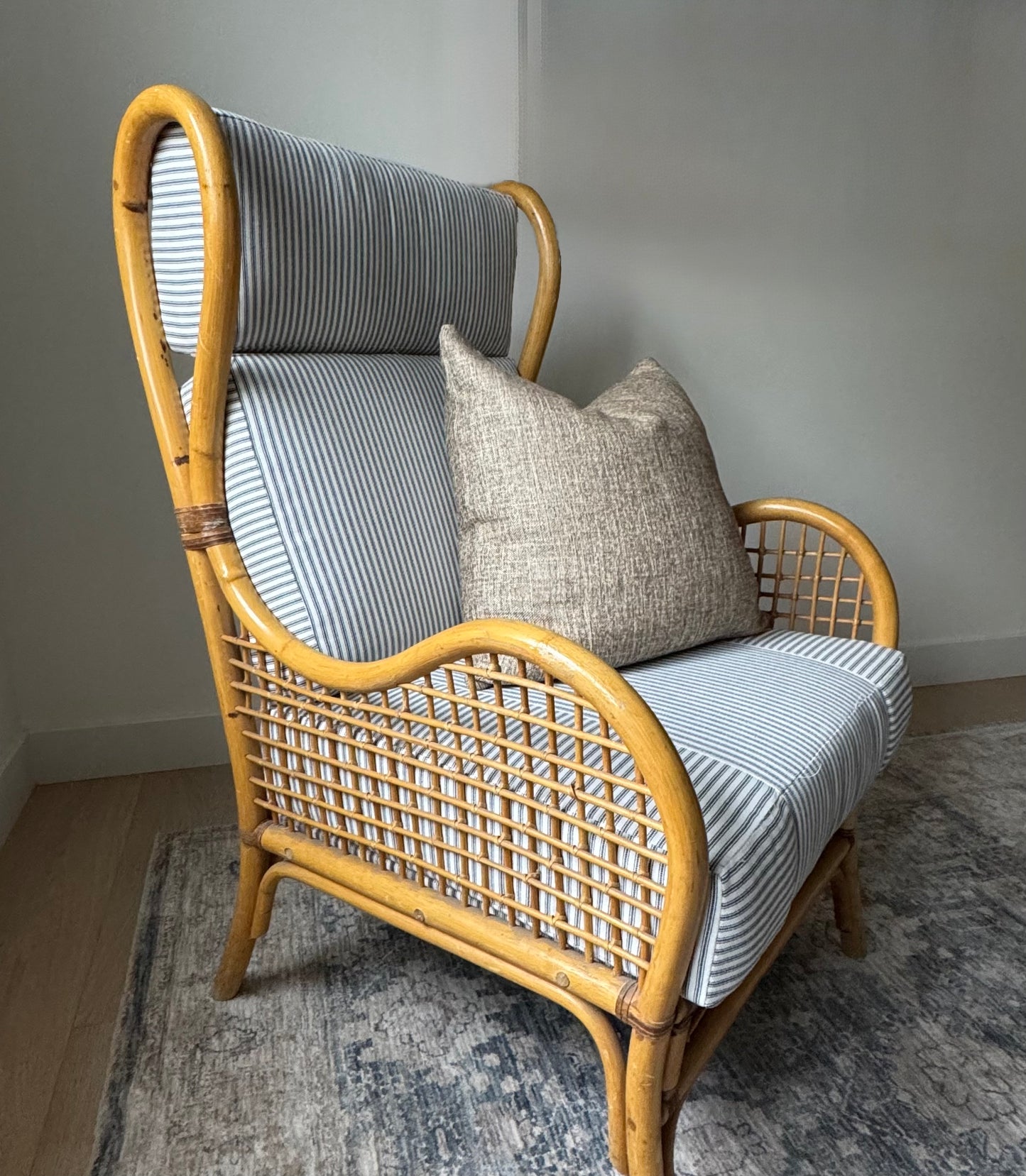 The Bailey Rattan Wing Chair