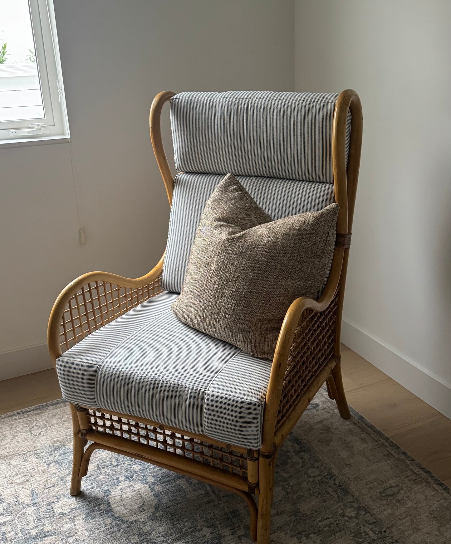The Bailey Rattan Wing Chair