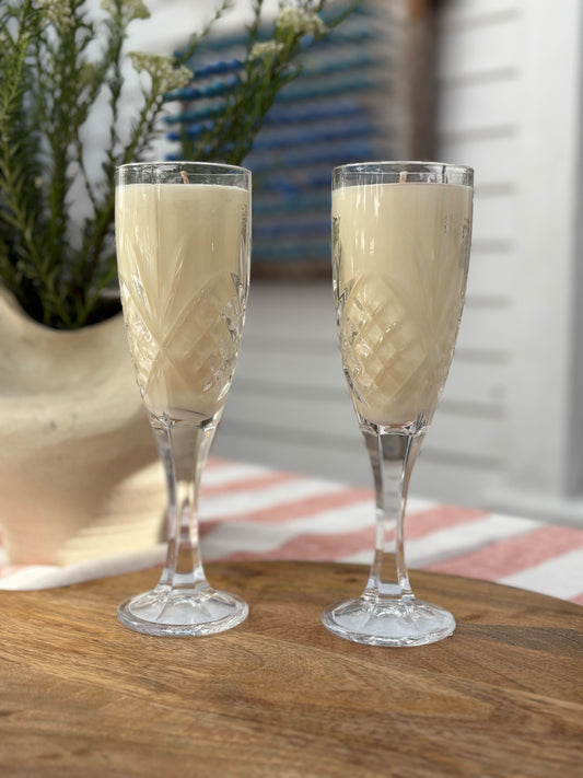Vintage Wine Glass Candle
