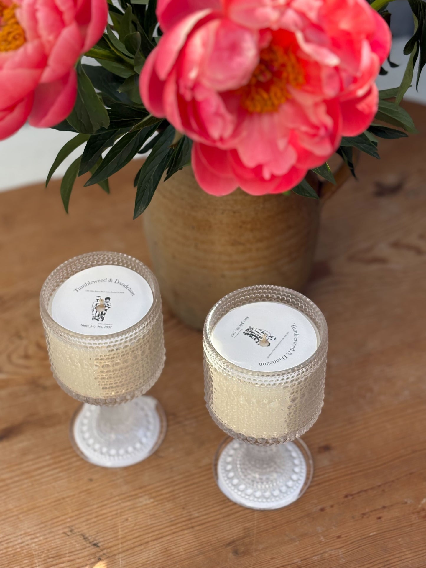 Beaded Wine Glass Candle