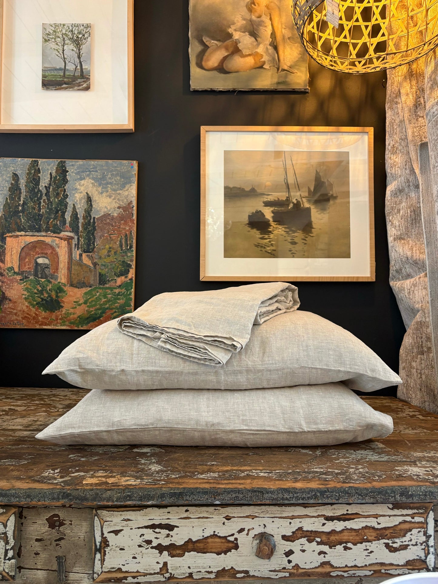 T&D Melange Linen Sheet Set
