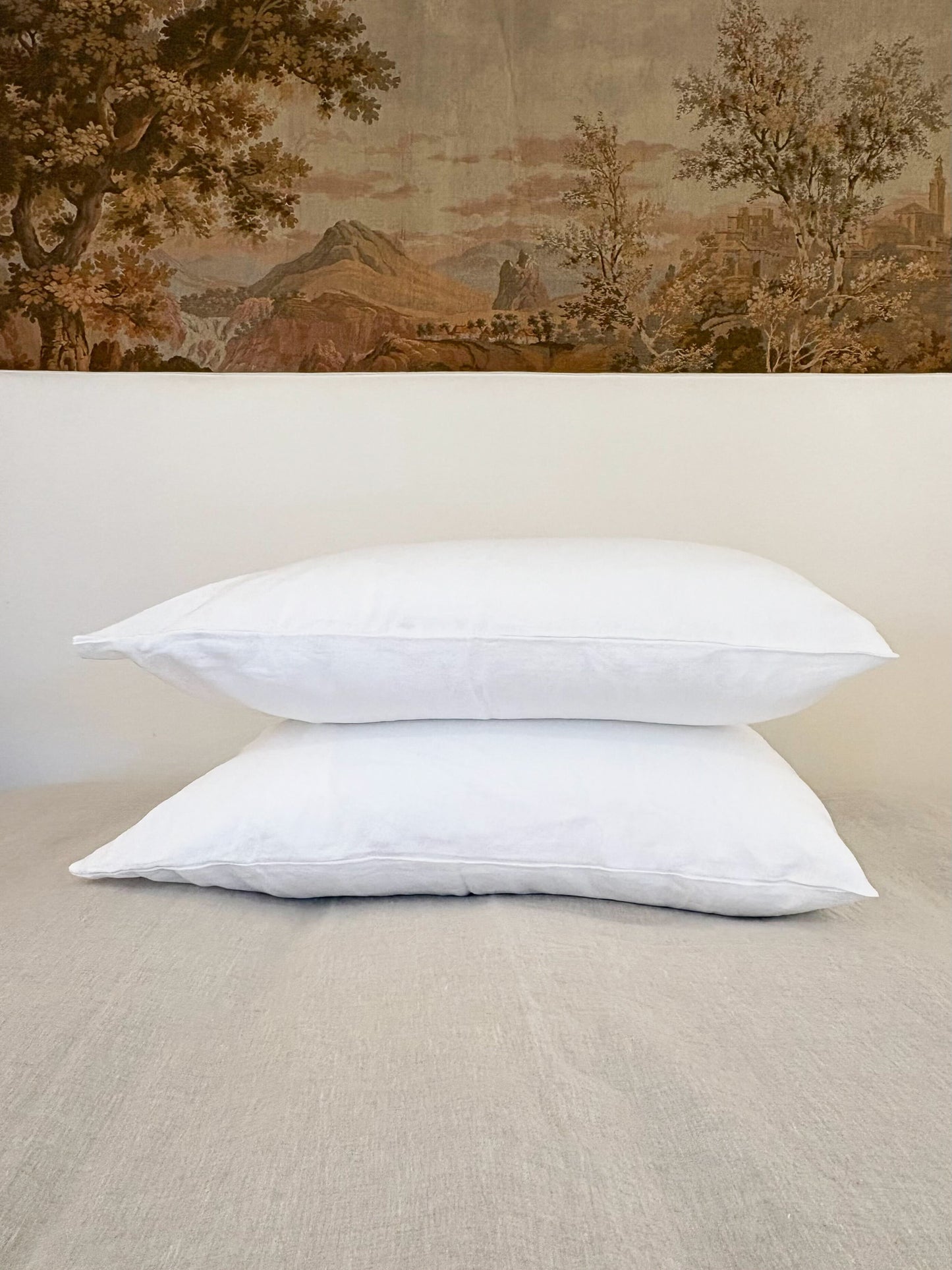 T&D White Linen Sheet Set