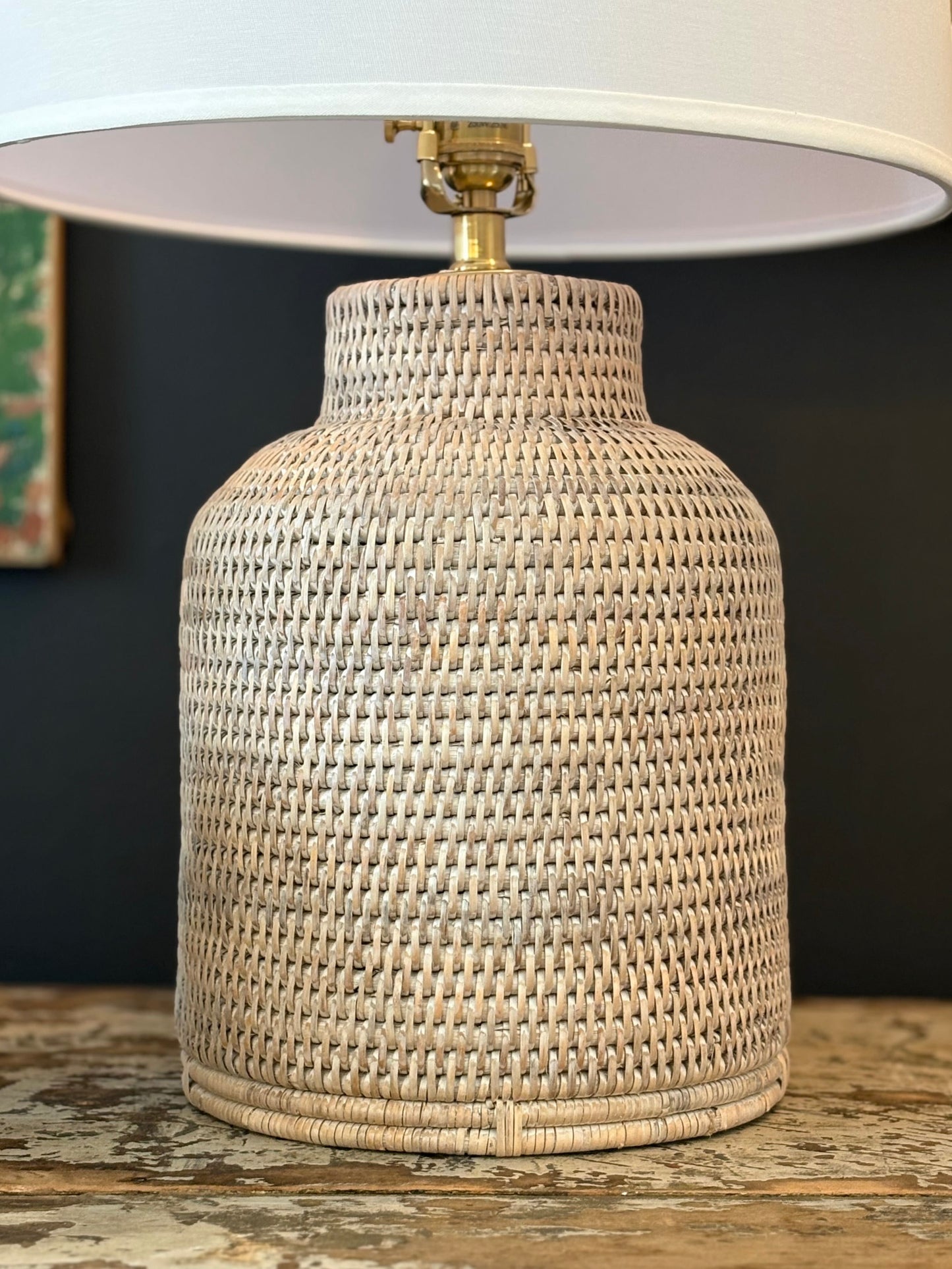 Newport Rattan Lamp-Medium