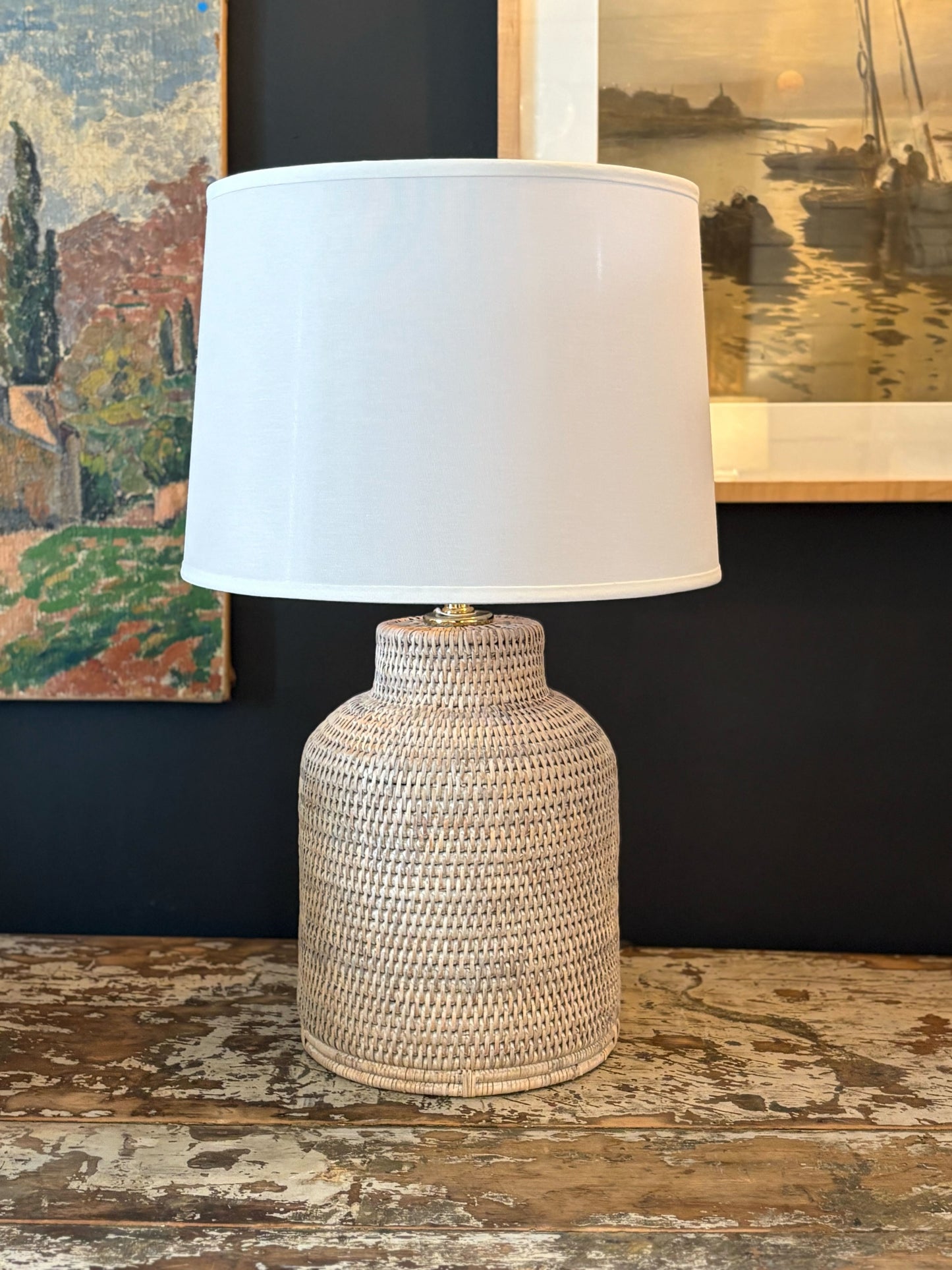 Newport Rattan Lamp-Medium