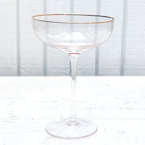 The Paul Pink Coupe Glass w/Gold Rim
