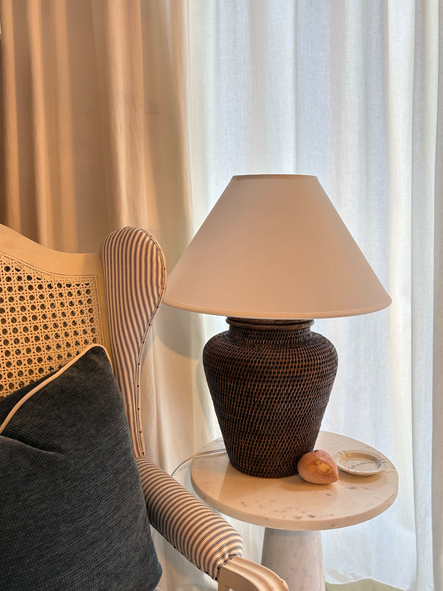 Nantucket Rattan Lamp-Medium