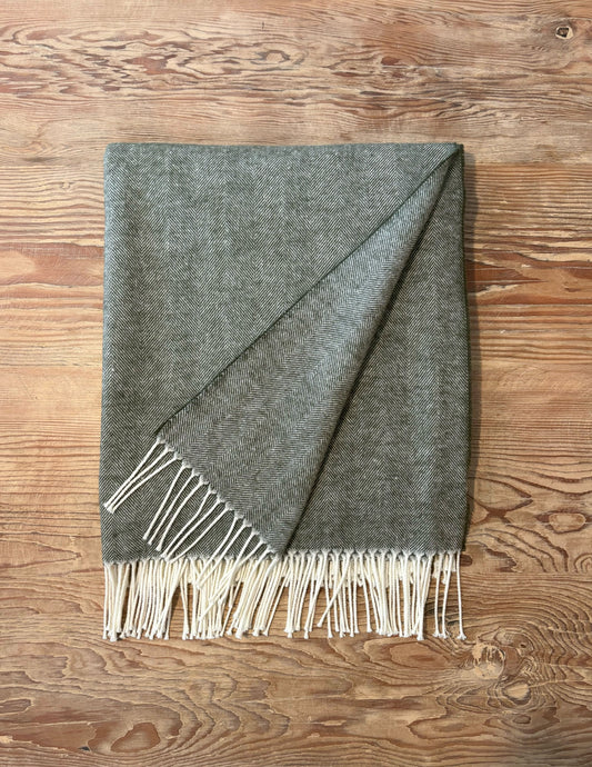 Herringbone Throw-Hunter Green