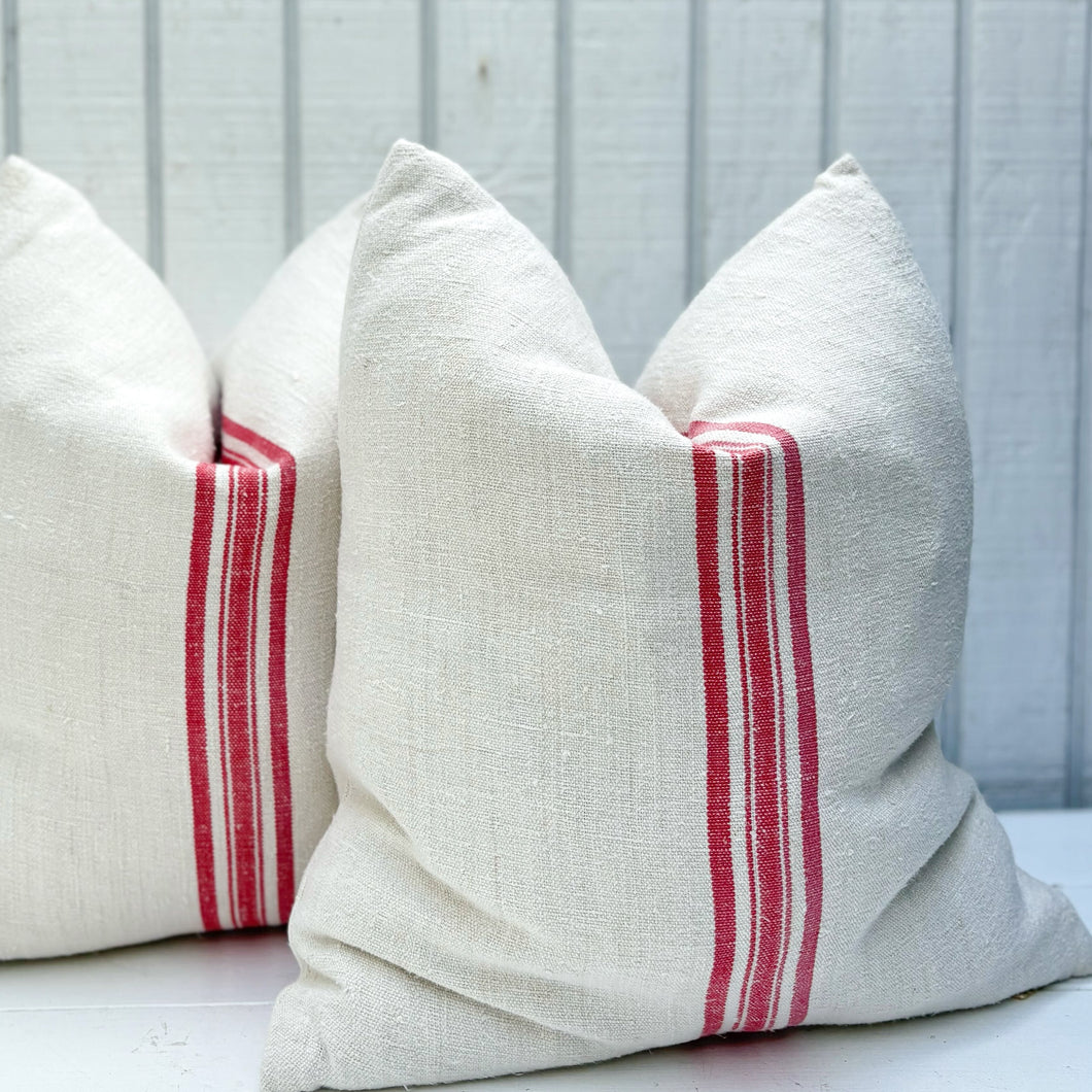 Rouge Stripe Grain Sac Pillow