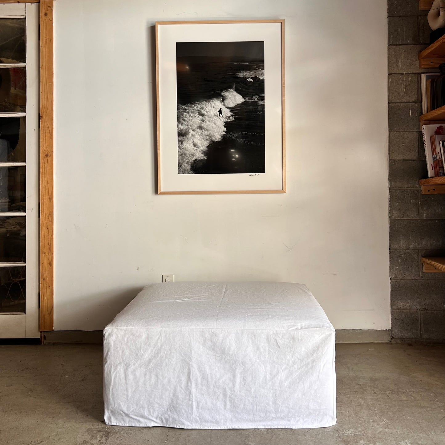 White Cotton Ottoman