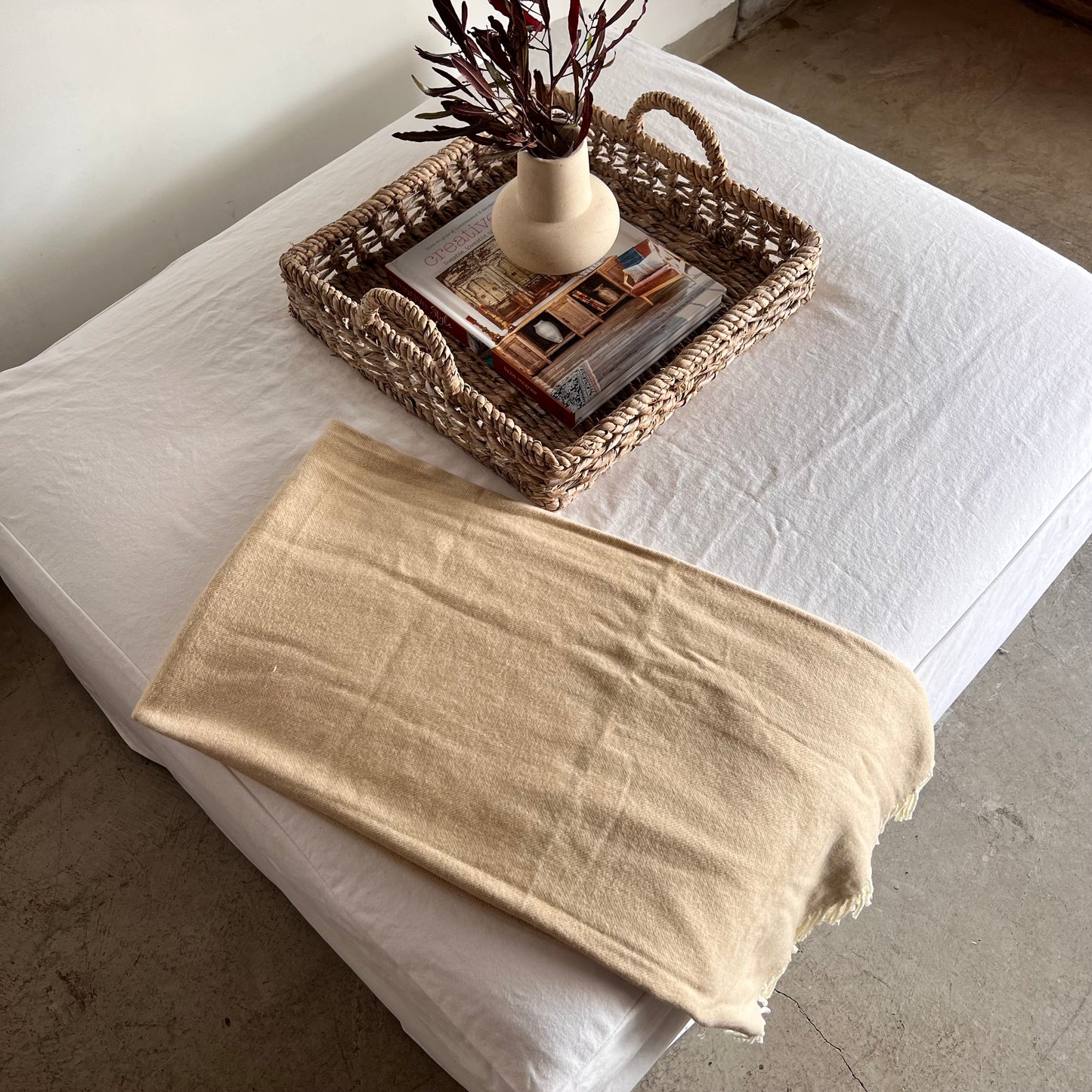 White Cotton Ottoman