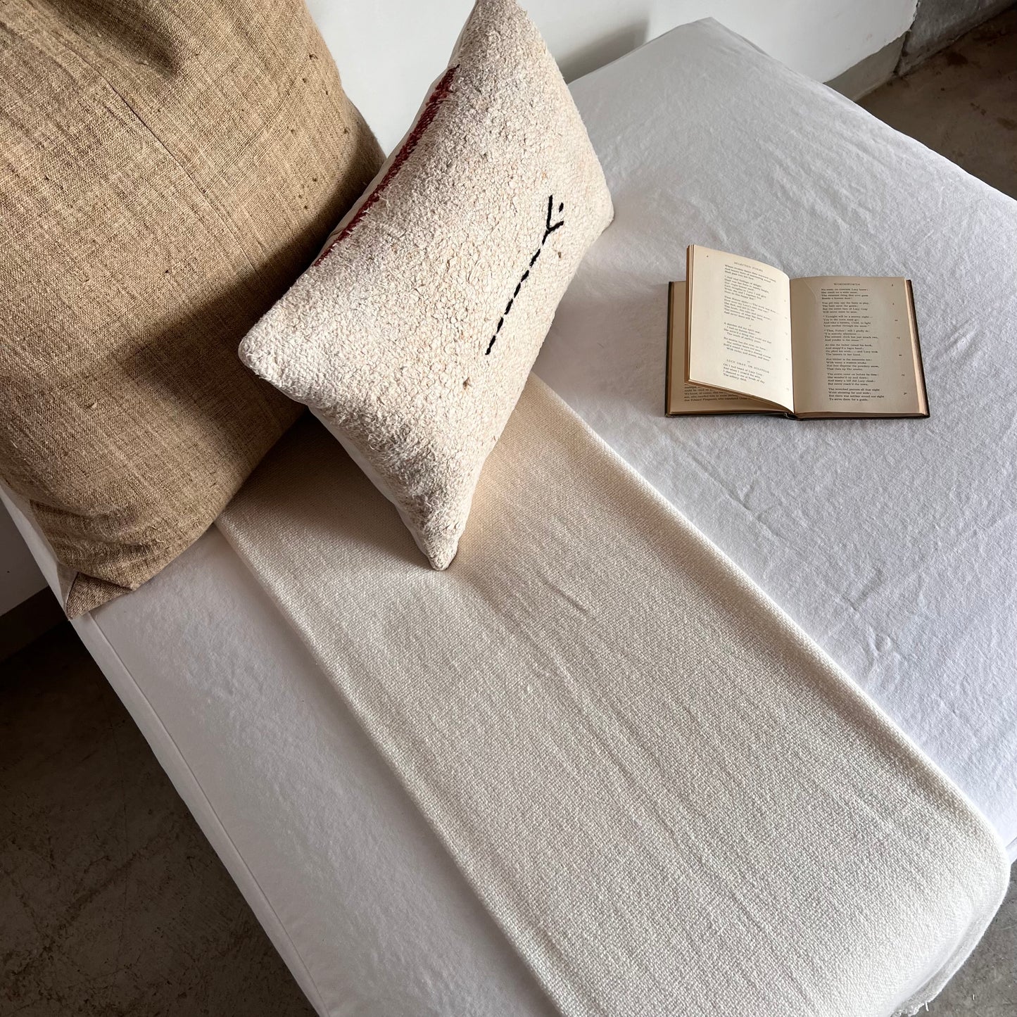 White Cotton Ottoman