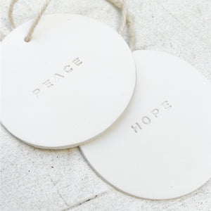 Round White Peace Ornament