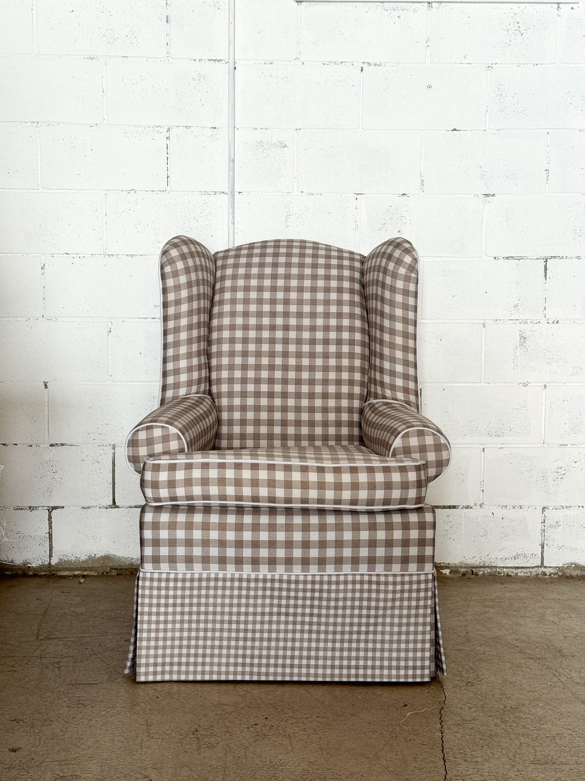 Alice Plaid Wingback Chair