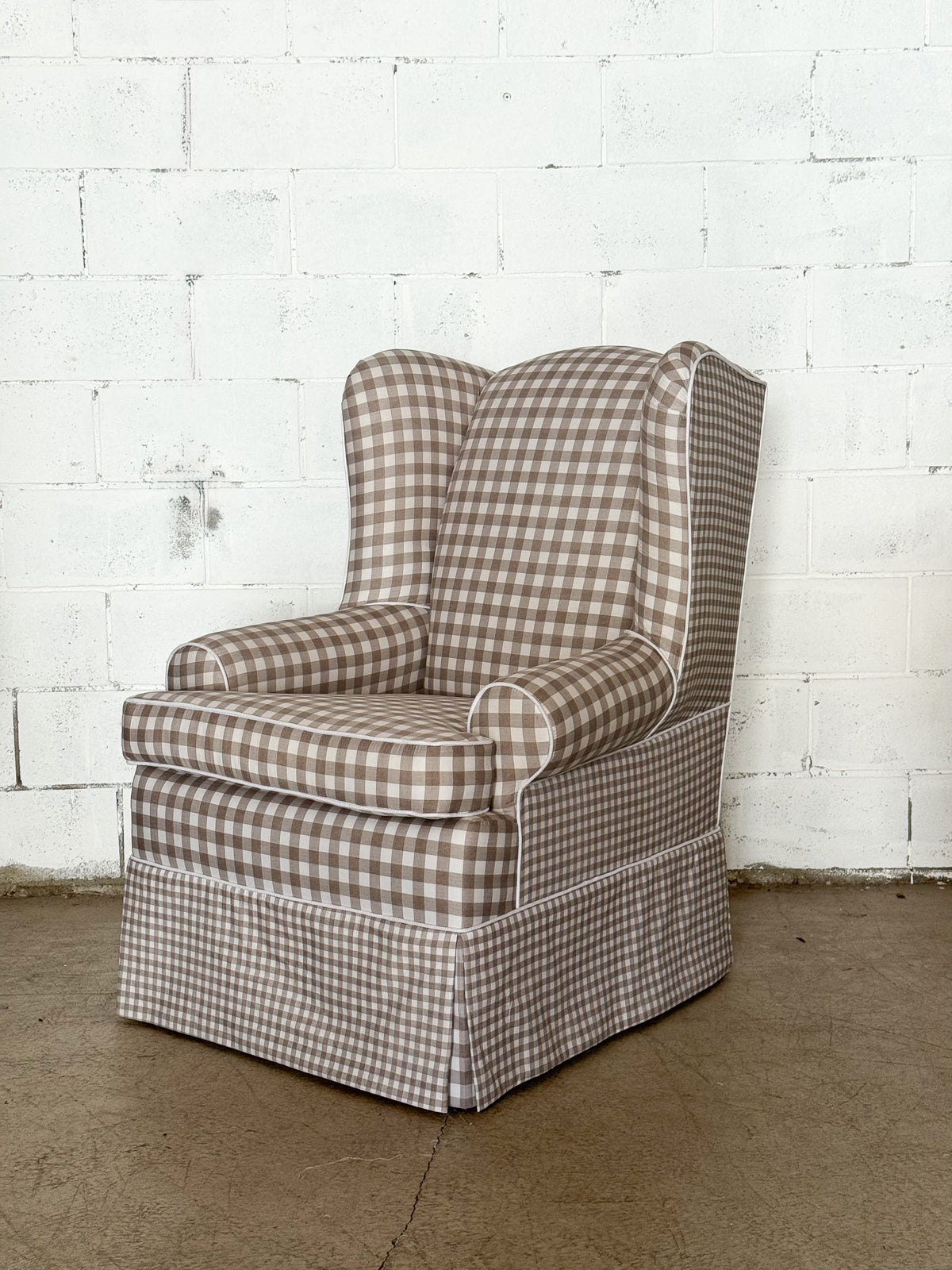 Alice Plaid Wingback Chair