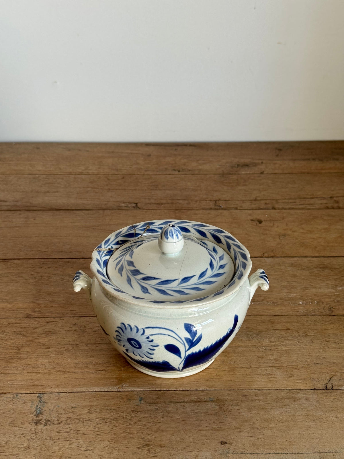 Vintage Hand-Painted Stoneware Tureen