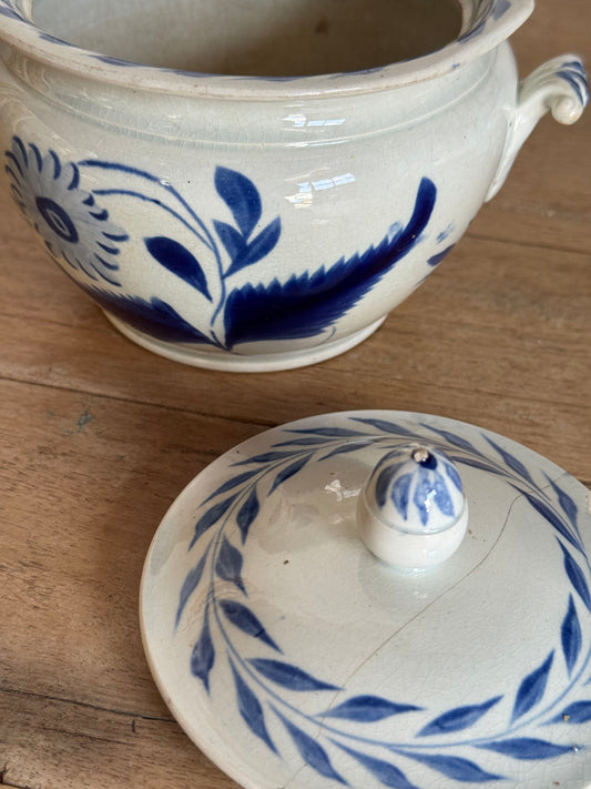 Vintage Hand-Painted Stoneware Tureen