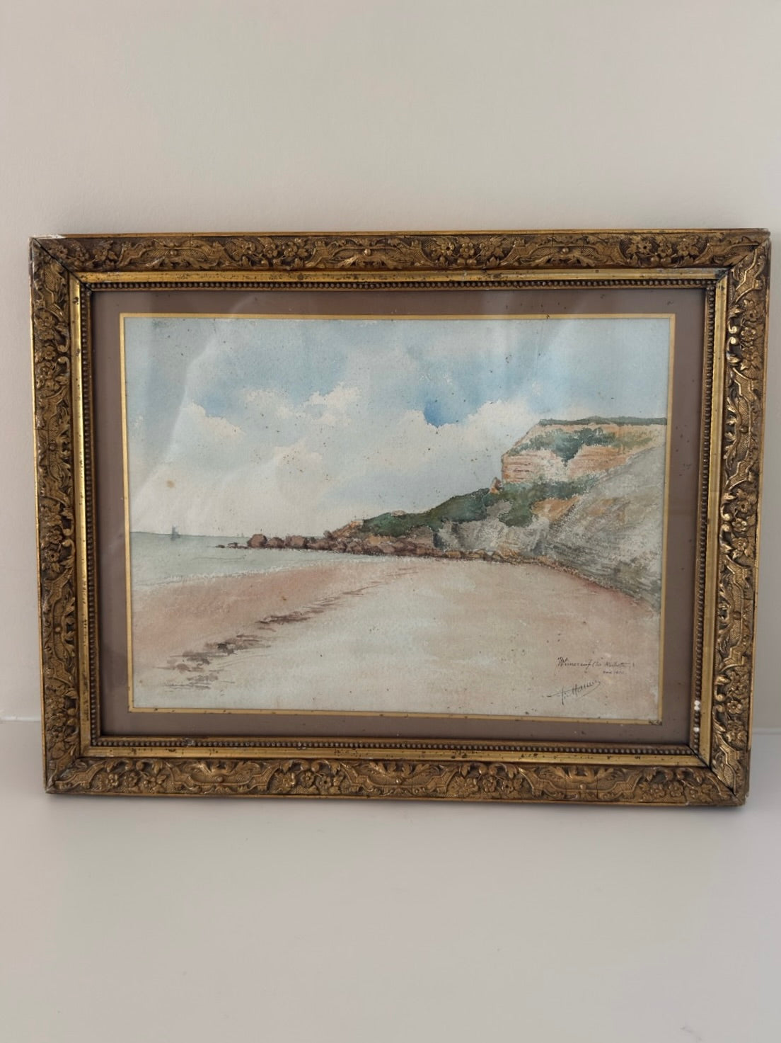 Seaside Cliffs Vintage Painting