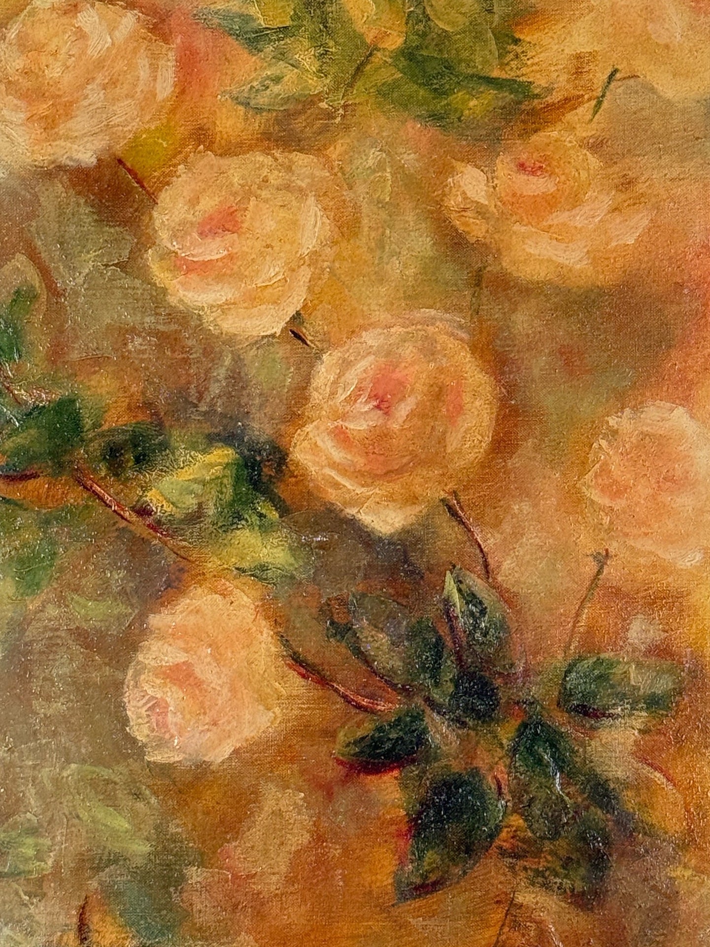 Artistic depiction of roses on a textured surface with a white background