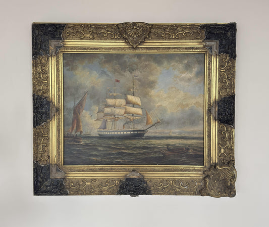 French Ship w/Red Flag