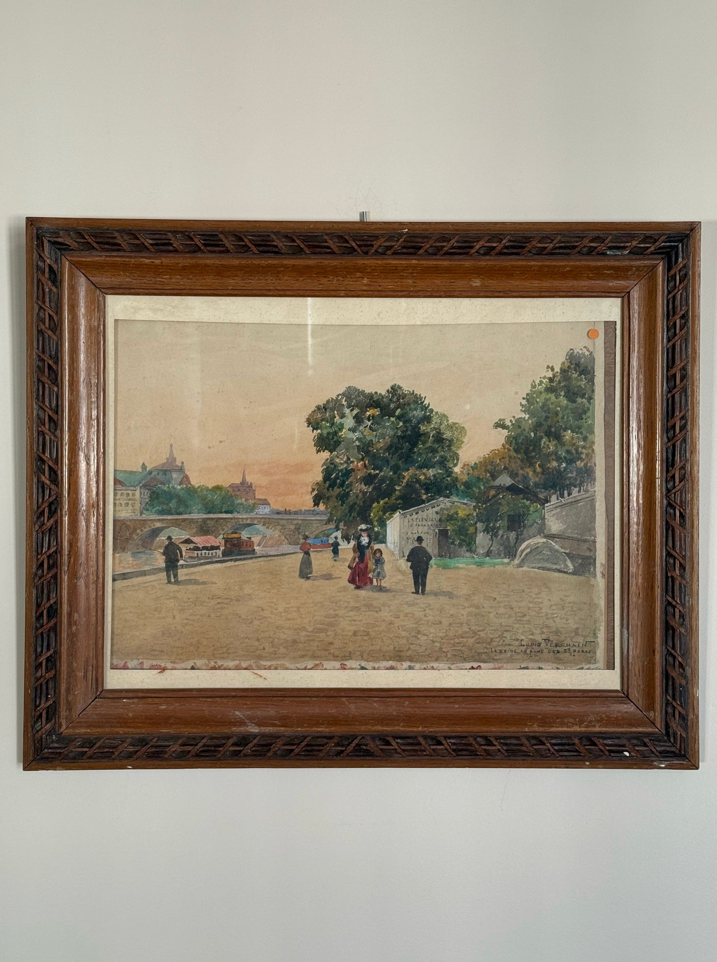 Along The Seine Vintage French Painting