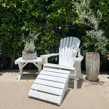 Load image into Gallery viewer, white painted Adirondack chair with ottoman and side table