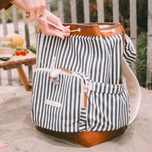 Load image into Gallery viewer, Backpack Cooler-Laurens Navy Stripe