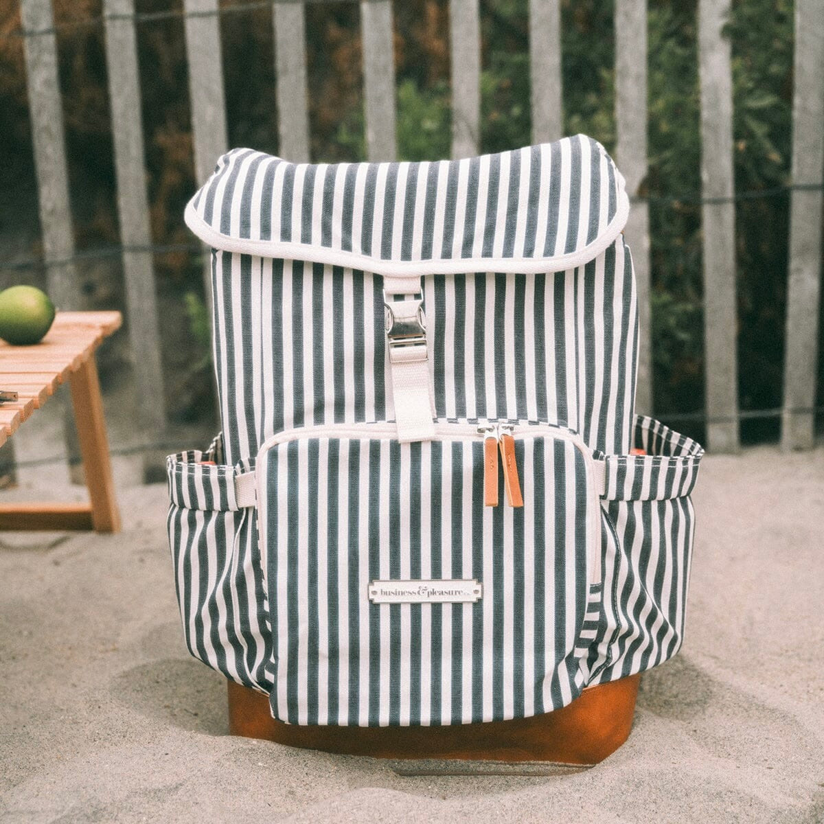 Backpack Cooler-Laurens Navy Stripe