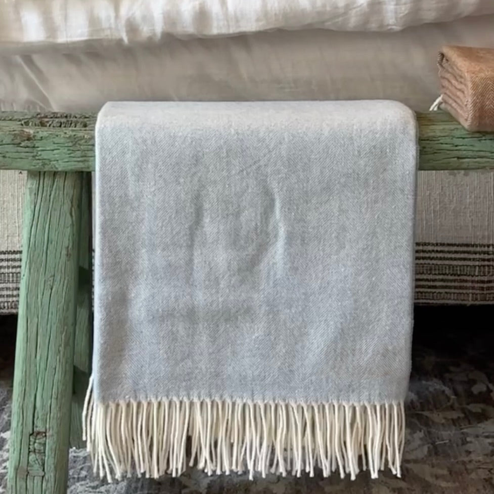 Herringbone Throw-Crystal Blue