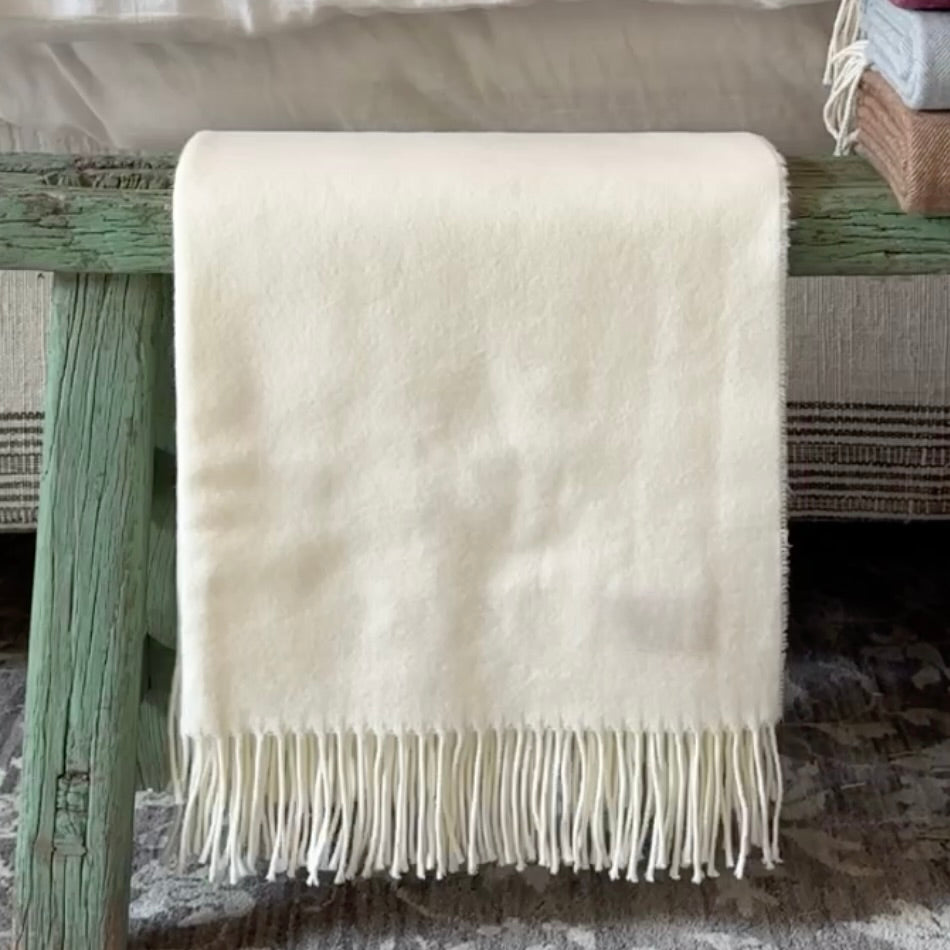 Herringbone Throw-Ecru