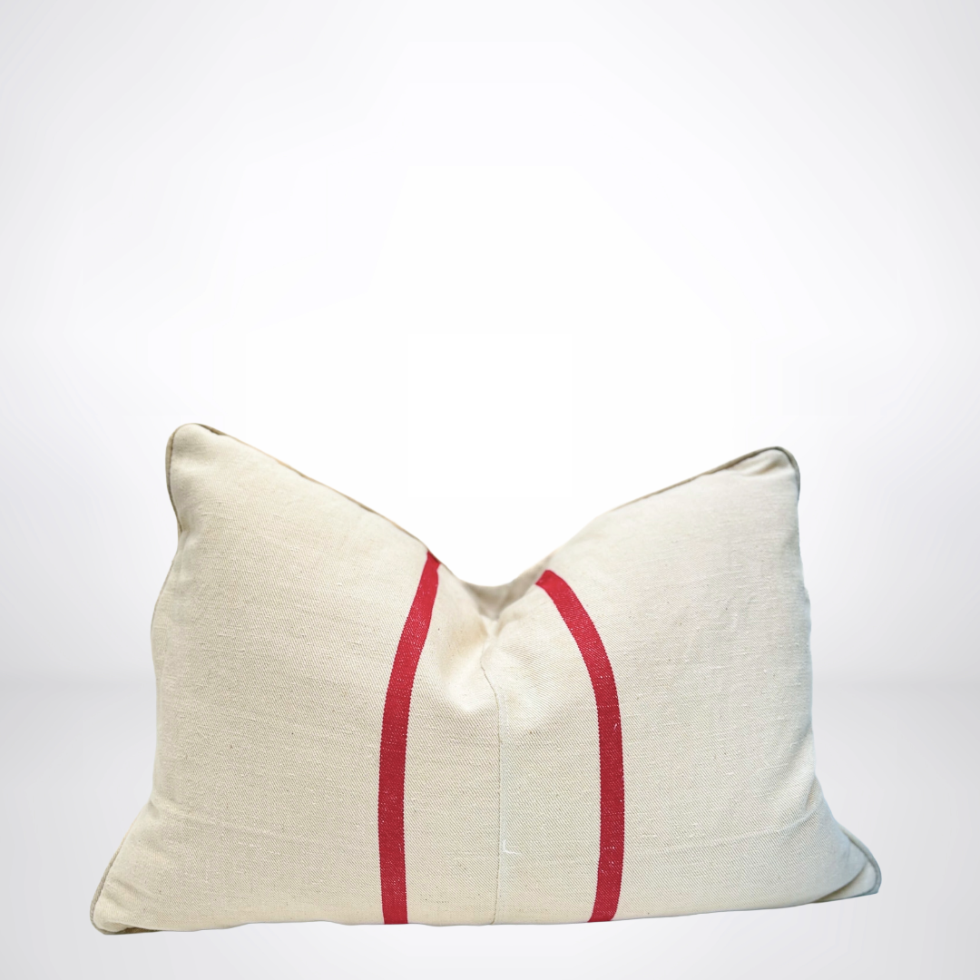 Beau Red Stripe Pillow #1