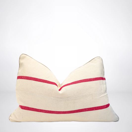 Beau Red Stripe Pillow #2