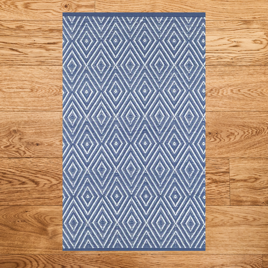 The Desert Indoor/Outdoor Rug-Denim/White