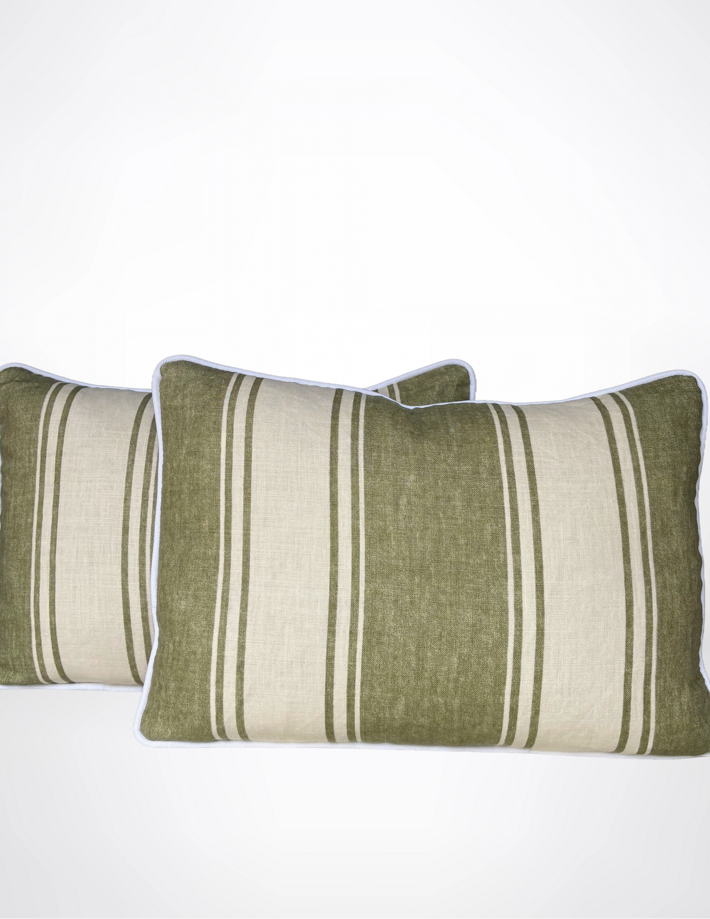 Moss Stripe Lumbar Pillow
