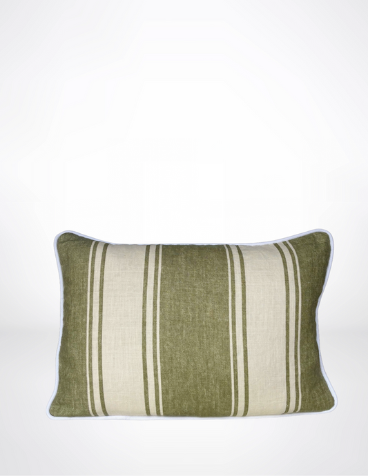 Moss Stripe Lumbar Pillow